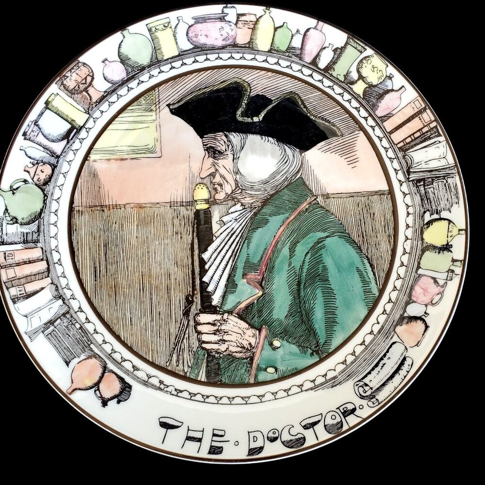 Vintage Royal Doulton The Doctor Character Plate TC1048 English China 10.5 Inch